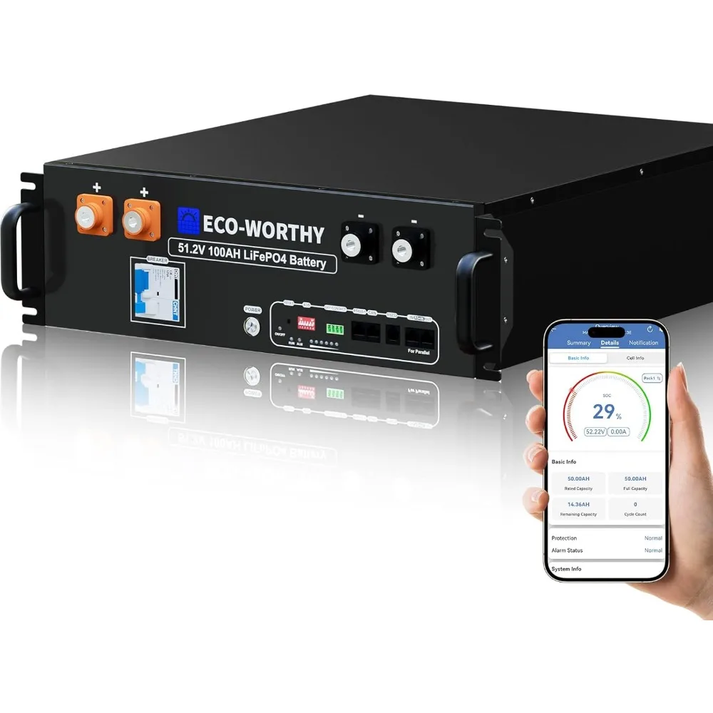 Energy Storage Rack - 48V 100Ah LiFePO4 リチウム電池（Bluetooth搭載） | UL1973