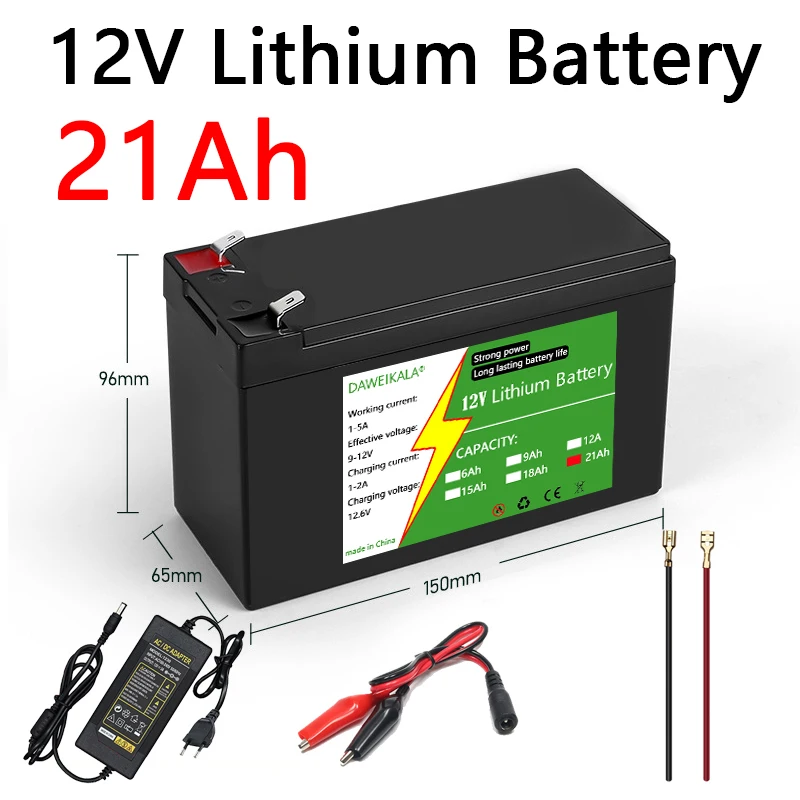 Renewable Energy Source - 12V 6Ah-21Ah 18650 リチウム電池パック 3S7P 充電式バッテリー太陽エネルギー電気自動車用バッテリー