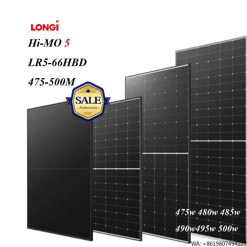 Longi Panel Lr5 - ロンジ Hi-MO 5 LR5-66HBD 475-500M 高品質ソーラーパネル
