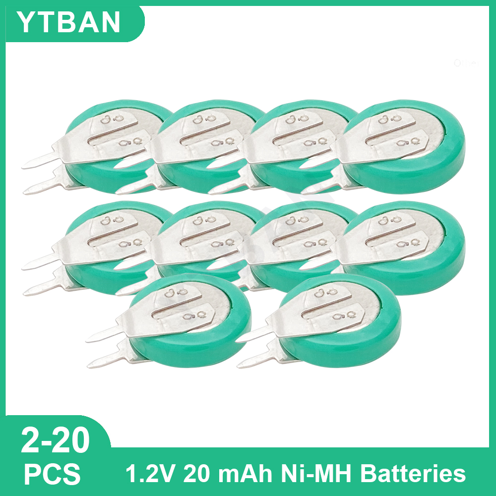 Renewable Energy Source - 2-50 個 1.2V 20mAh ニッケル水素充電式バッテリーボタンコインセル、溶接ピン付き、おもちゃのタイマー、太陽エネルギー、電気用