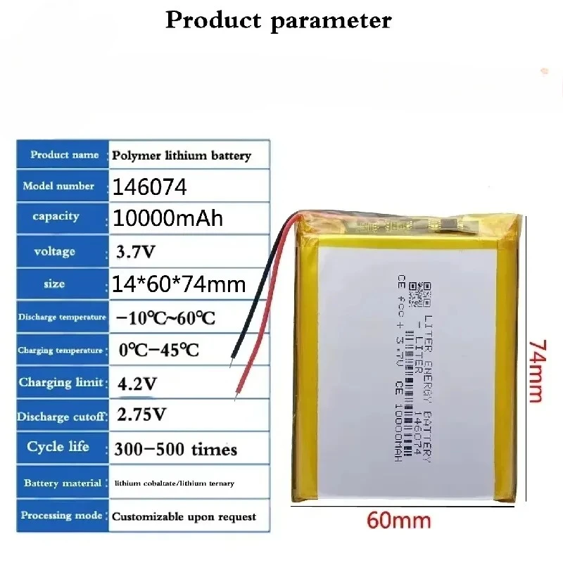 100% 新品 146074 3.7v 10000mah 充 - Renewable Energy Source のレビューと価格