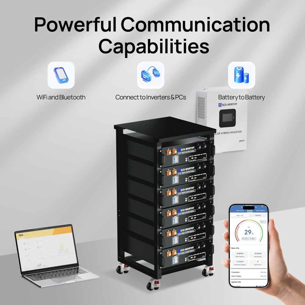 48V 100Ah LiFePO4 リチウム電池（Bluet - Energy Storage Rack のレビューと価格