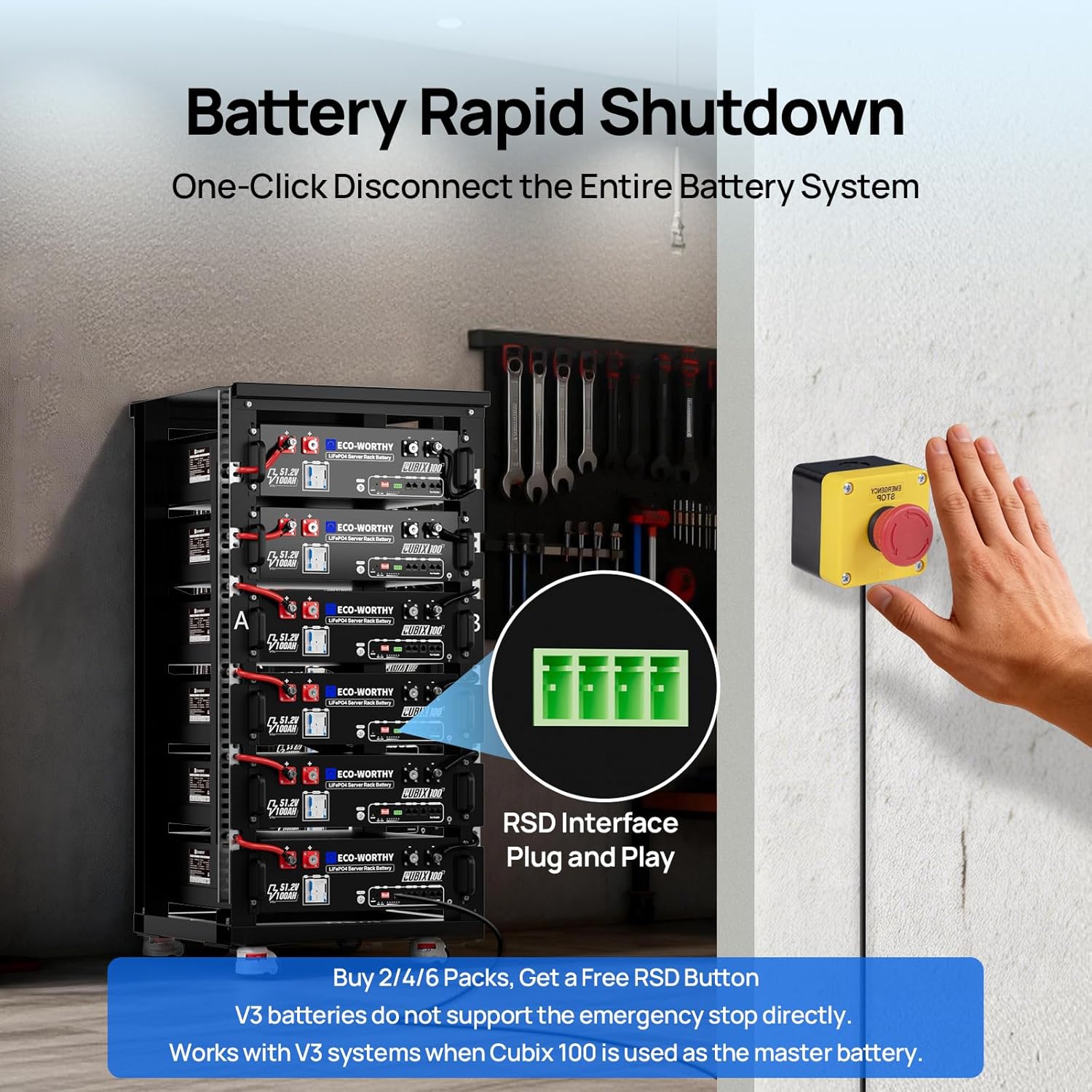 100Ah LiFePO4内蔵Bluetooth 5120W - Energy Storage Rack のレビューと価格