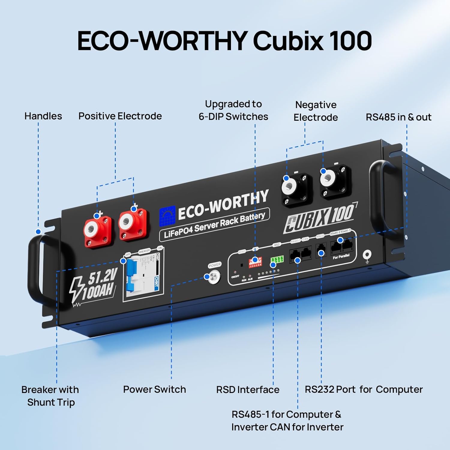 100Ah LiFePO4内蔵Bluetooth 5120W - Energy Storage Rack のレビューと価格