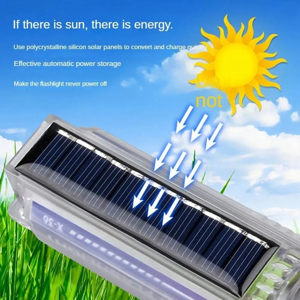強力なLED懐中電灯、サイドライト付き多機能ソーラーランタン - Renewable Energy Source のレビューと価格
