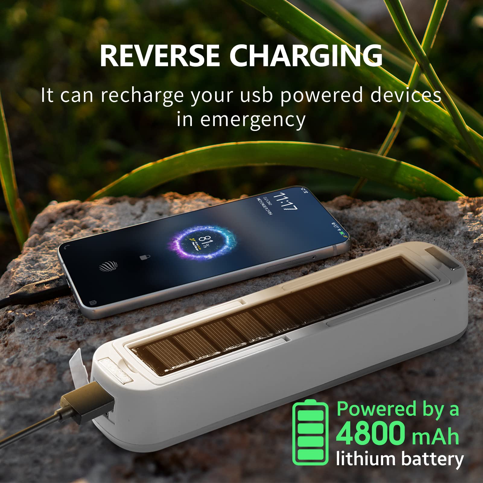 充電式ソーラーランタン,4800mAh,3つの照明モード,磁 - Renewable Energy Source のレビューと価格